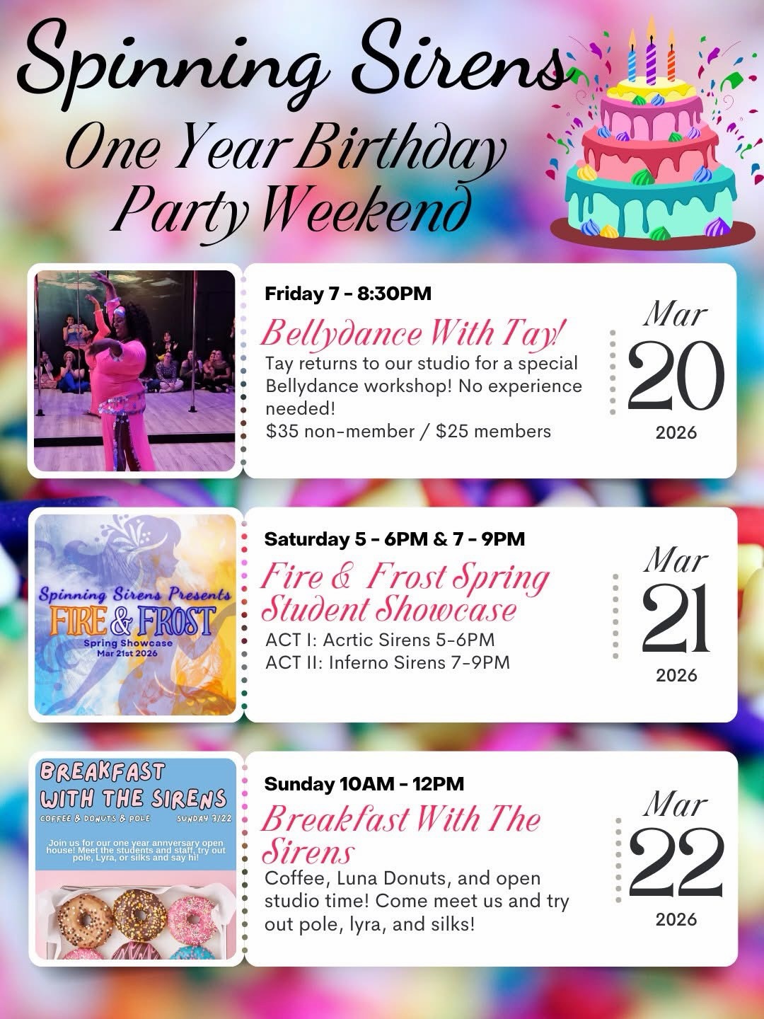 Spinning Sirens ONE YEAR Birthday